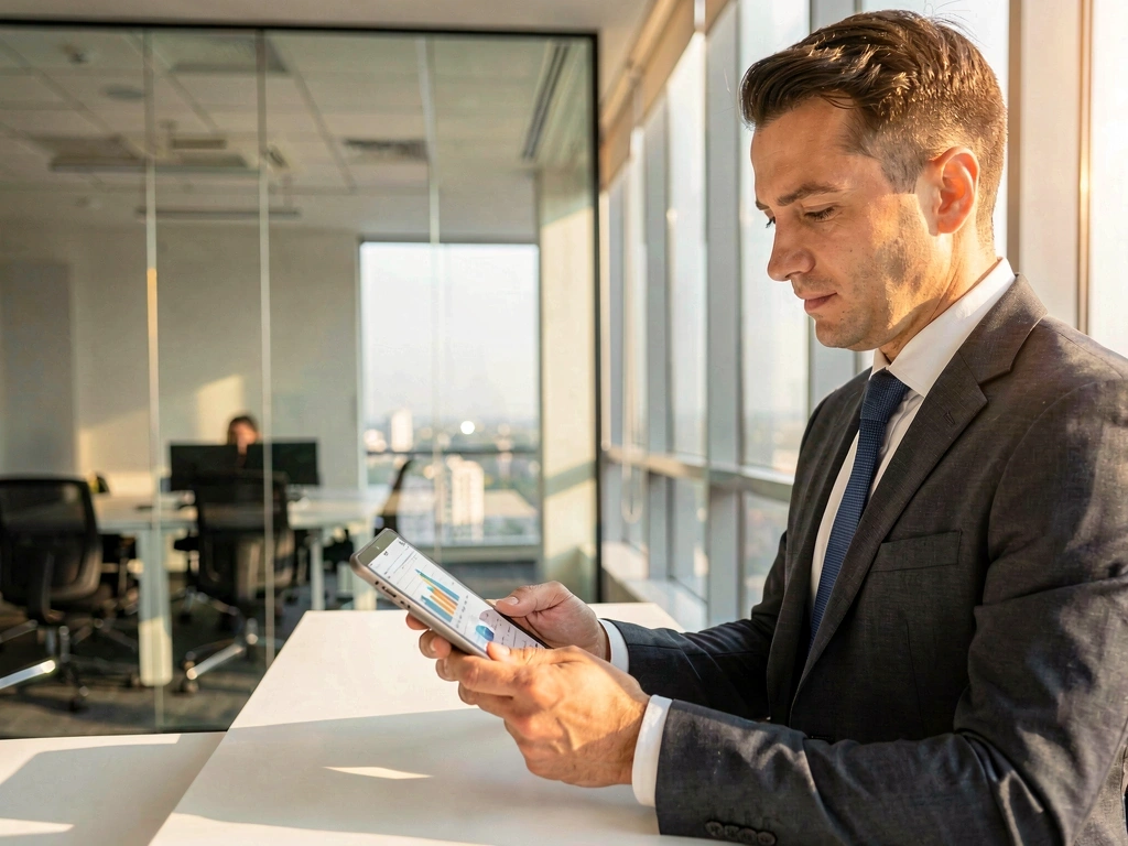 Analyst reviewing data